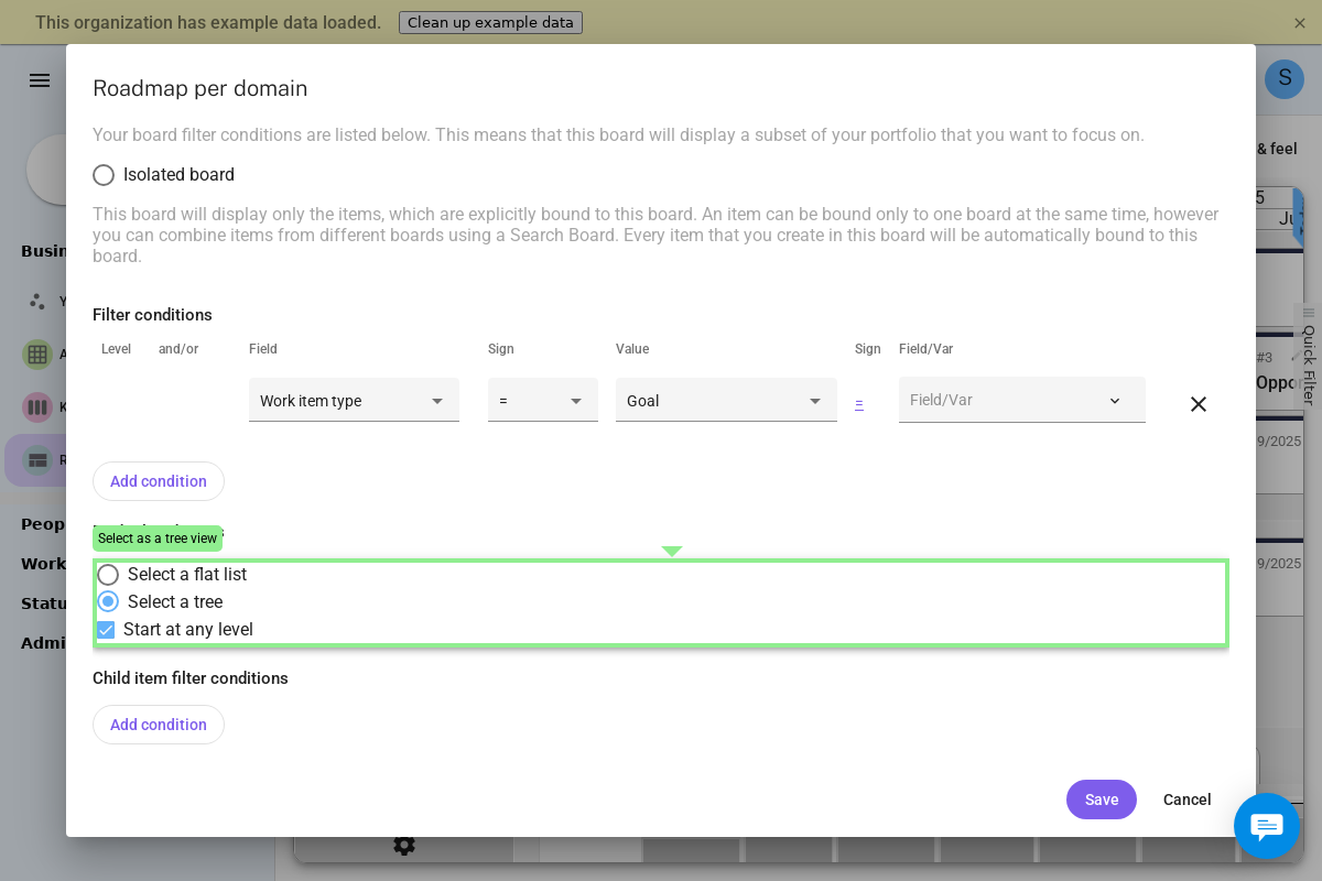 Goal contribution filter